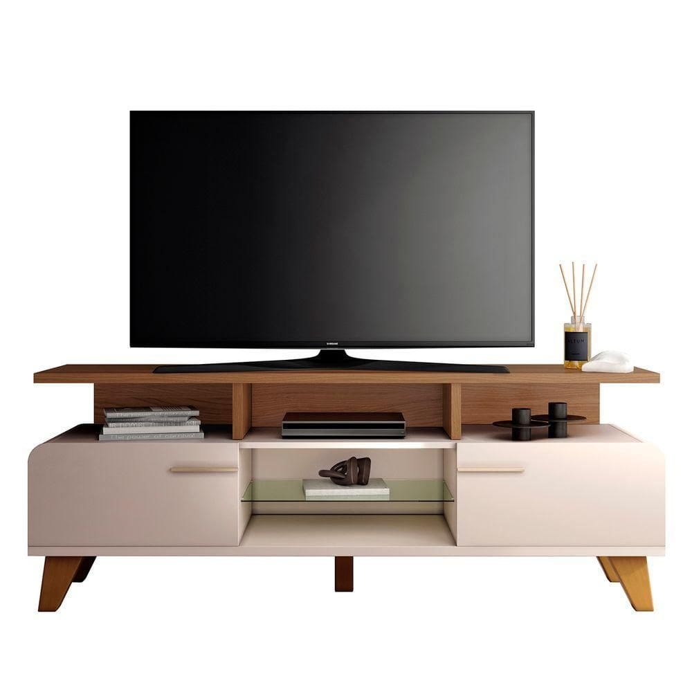Rack Bancada De Tv 60 Pol 160cm Amago H01 Castanho/off - Mpozenato