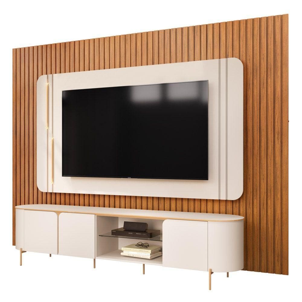 Painel Tv 75 275cm Noah E Conjunto Ariane D04 Off-freijó - Mpozenato