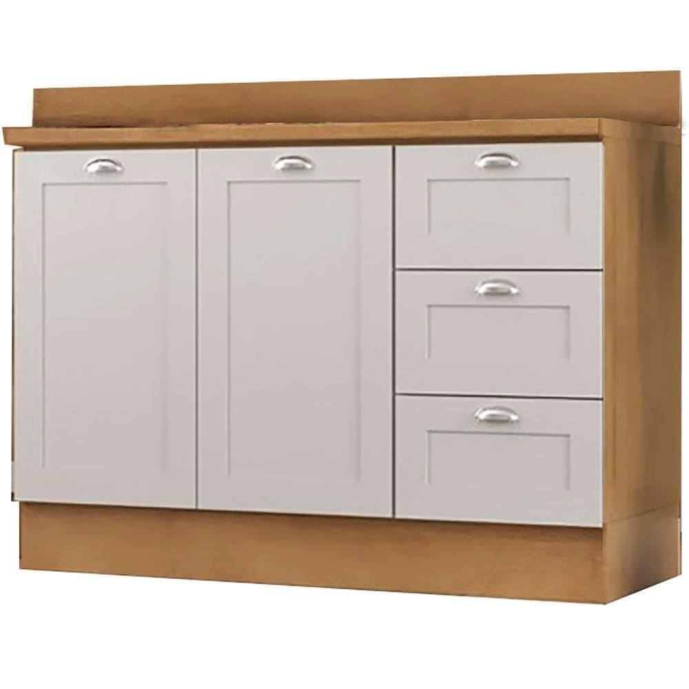 Balcao Para Pia Com Tampo 2 Pt 3 Gv 120 Cm Cd1014405 Branco Dtall