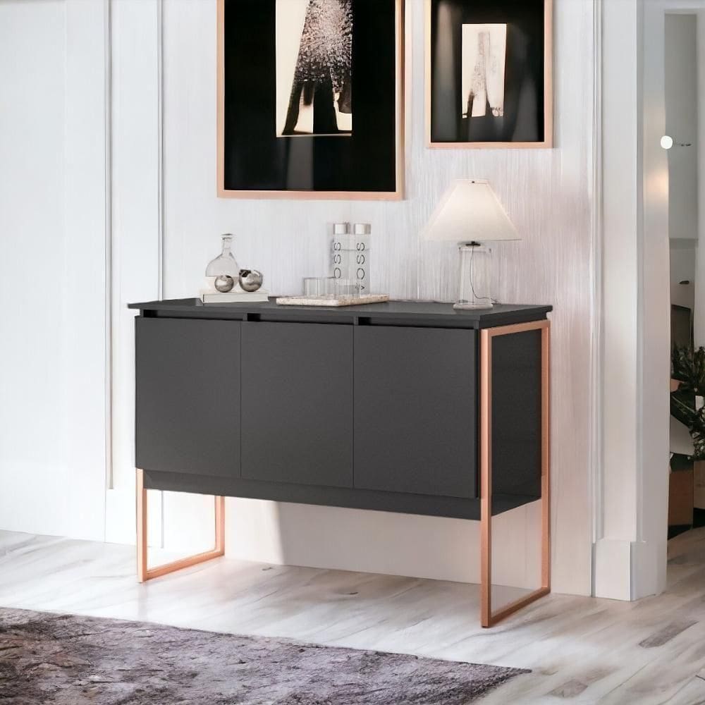 Buffet Compacto 3 Portas Verona Preto Cobre