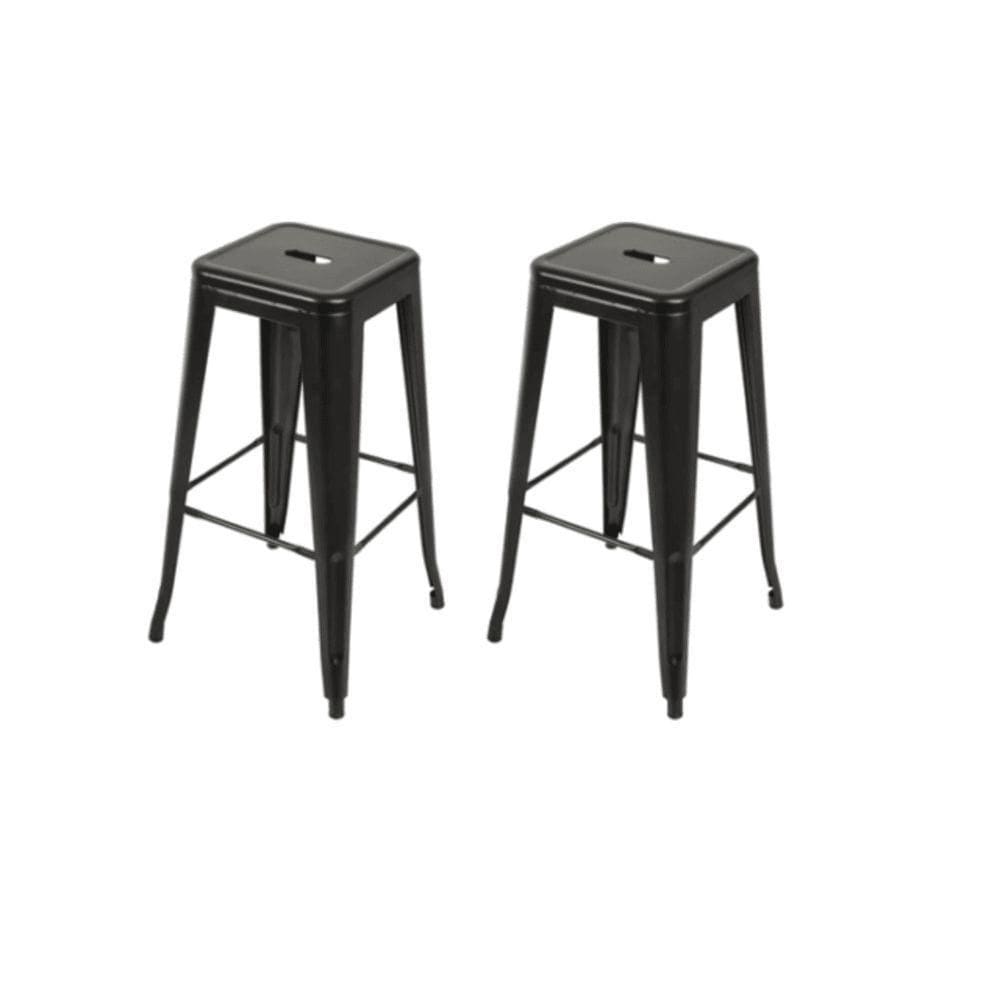 Banqueta De Ferro Aço Tolix Iron Empilhavel 2 Unid