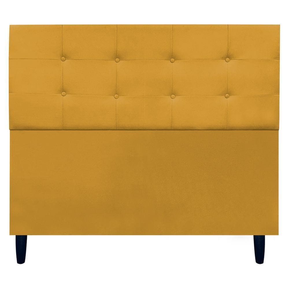 Cabeceira Para Cama De Casal 140 Cm Ivy Suede Mostarda Suede