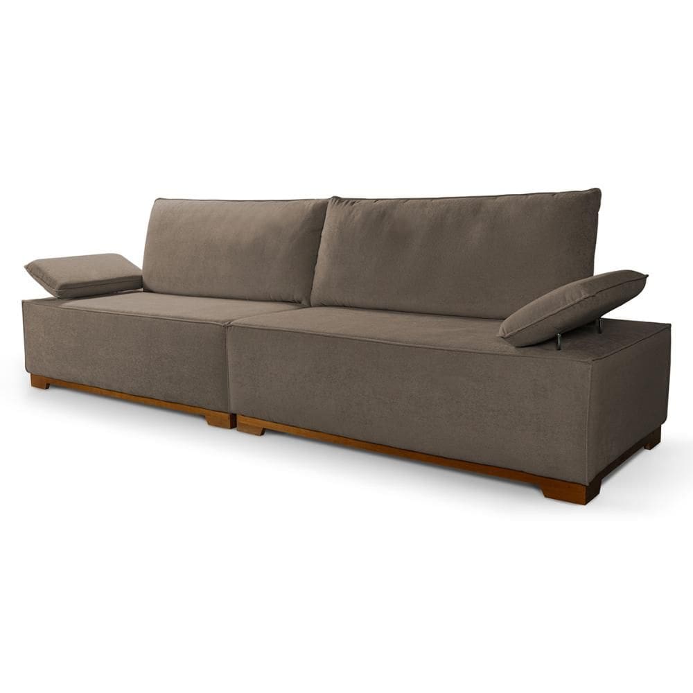 Sofá Living Braço Articulado Deluxe 2,00m Bouclê Marrom
