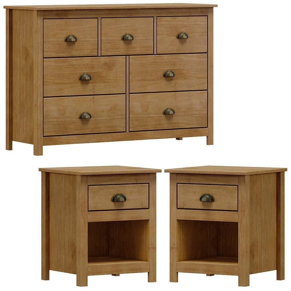 Comoda 7 Gav E 02 Mesas De Cabeceira Madeira Maciça Freijo Milani Store