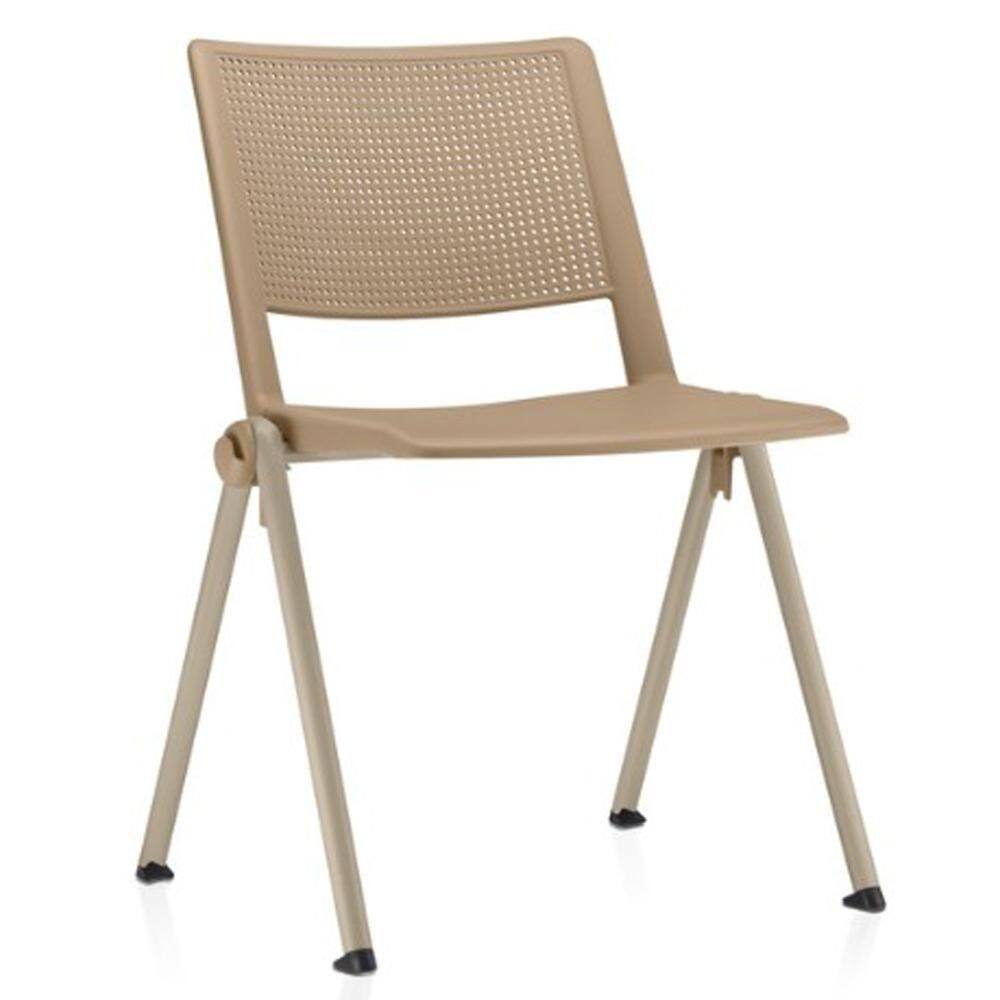 Cadeira Empilhável Fixa Lift F02 Base Aço Nude - Lyam Decor