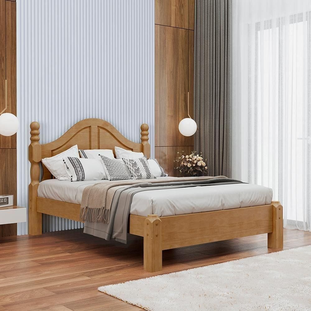 Cama Casal Classica Madeira Maciça 2259 Freijo Milani Store