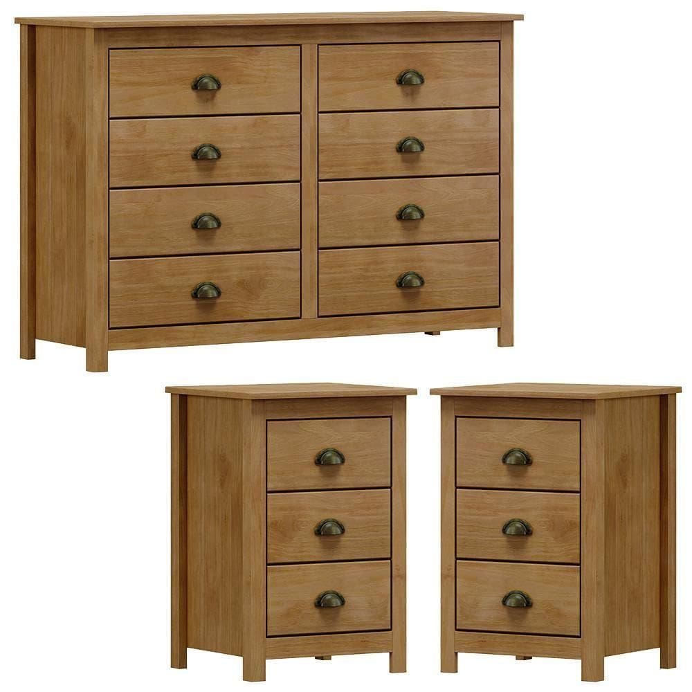 Comoda 8 Gv 02 Mesas De Cabeceira 3 Gv Madeira Maciça Freijo Milani Store