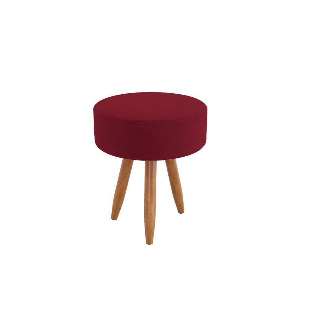 Puff Redondo Estilo E Elegância Sala Escritório Cozinha Marsala