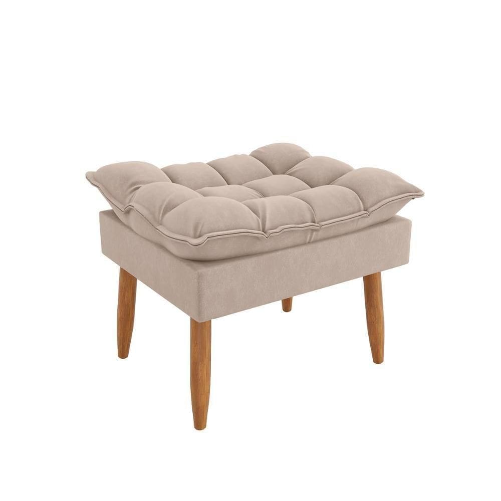 Puff Luxo Decorativo Estilo Versátil Sala Escritório Lounges Bege