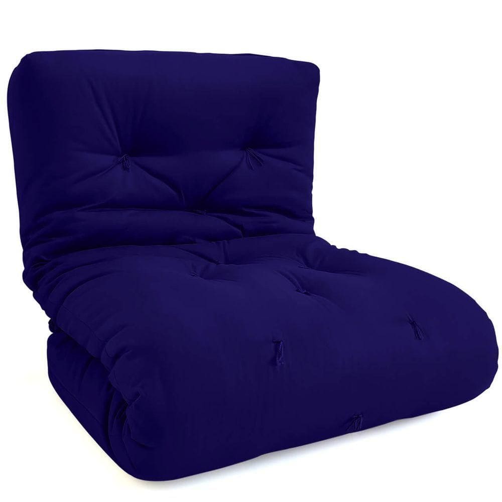 Futon Solteiro Dobrável Oriental Confort Plus Azul Royal Acquablock