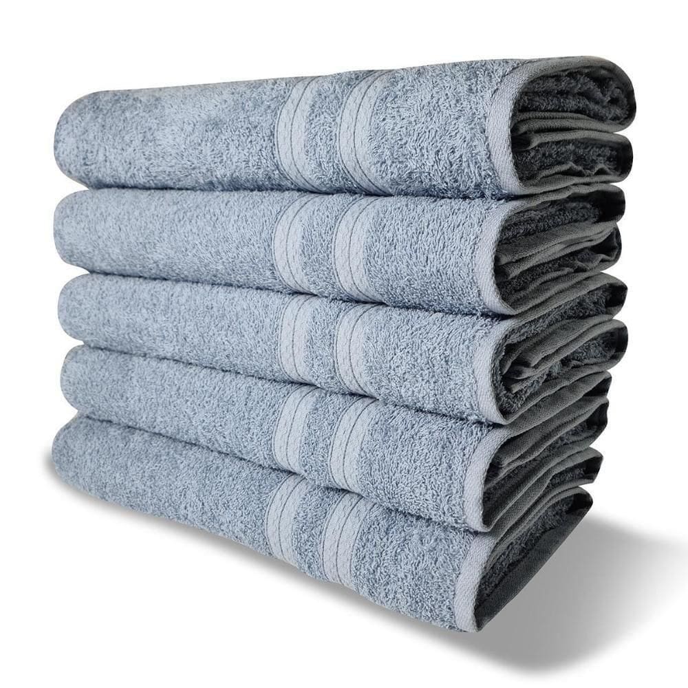 Kit 5 Toalhas De Banho 430g-m² Grande Grossa 80x150cm Itália Soft - Azul