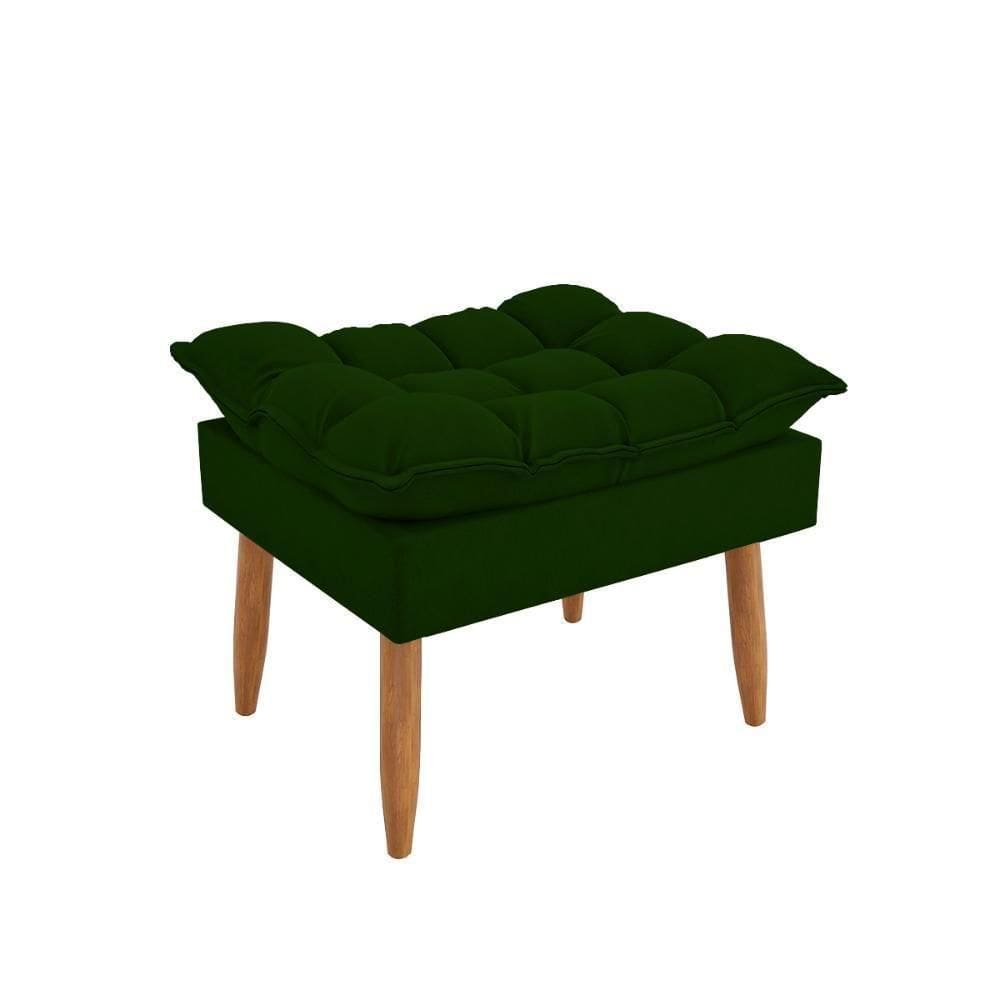 Puff Luxo Sofisticação Decorativa Para Sala Sofisticada Premium Verde