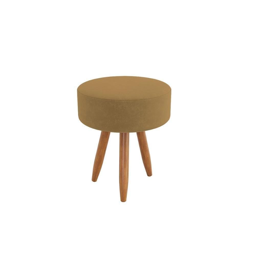 Puff Redondo Moderno Conforto Decoração Sala Escritório Capuccino