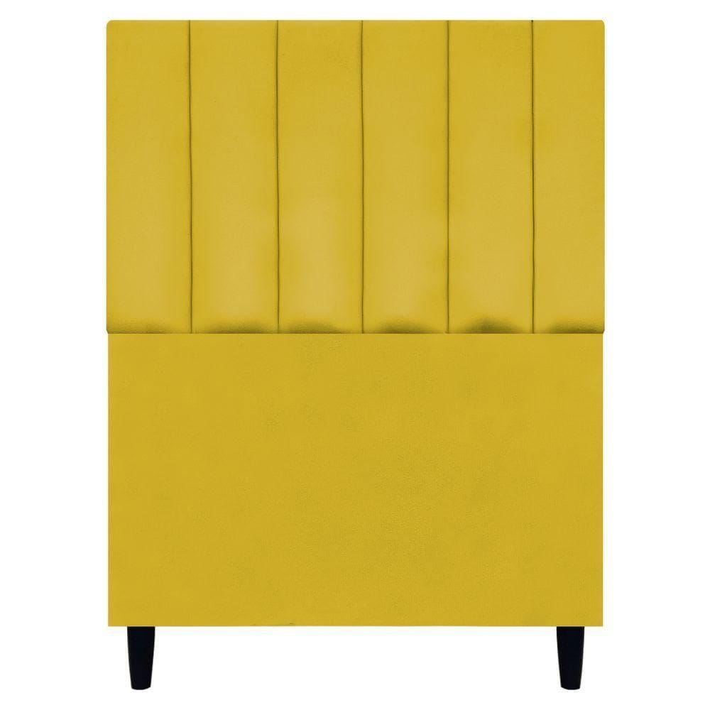 Cabeceira Para Cama De Solteiro 90 Cm Suede Amarelo Suede