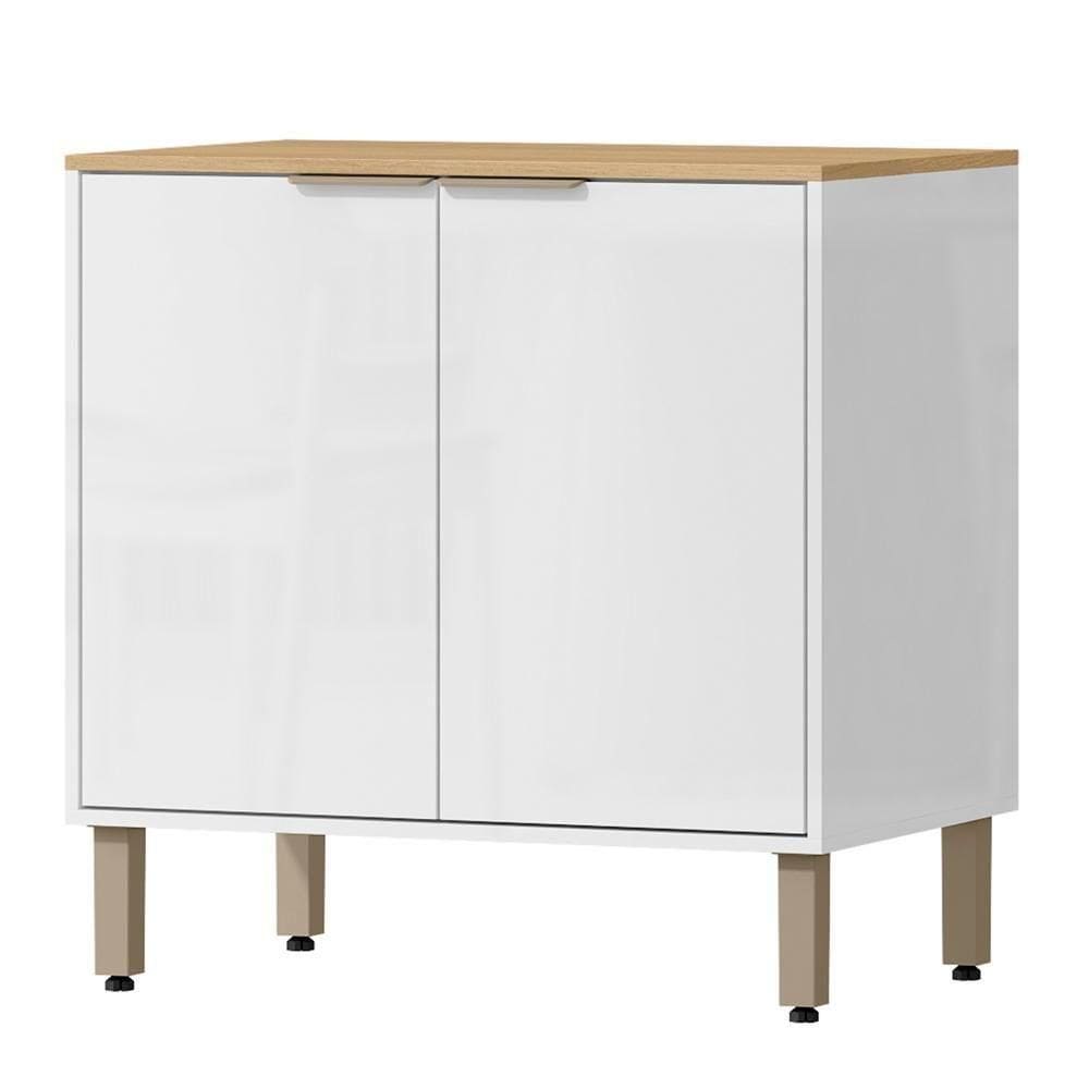 Balcao Com Tampo 80 Cm 2 Pt Glor Bgl01 Branco Neve Mxm