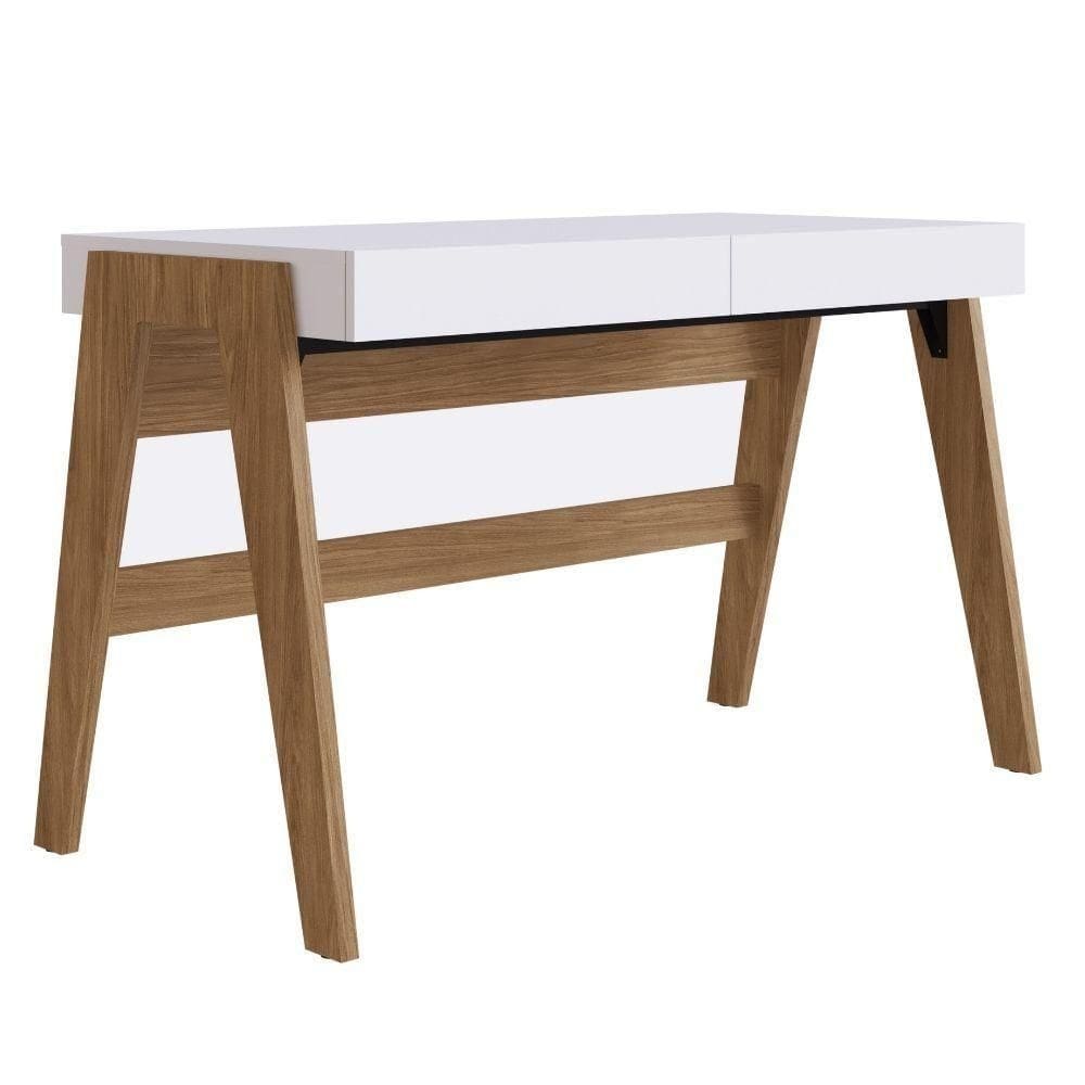Escrivaninha 2 Gavetas Trend Artesano 125 Cm (largura) Em Mdp Hanover E Off White