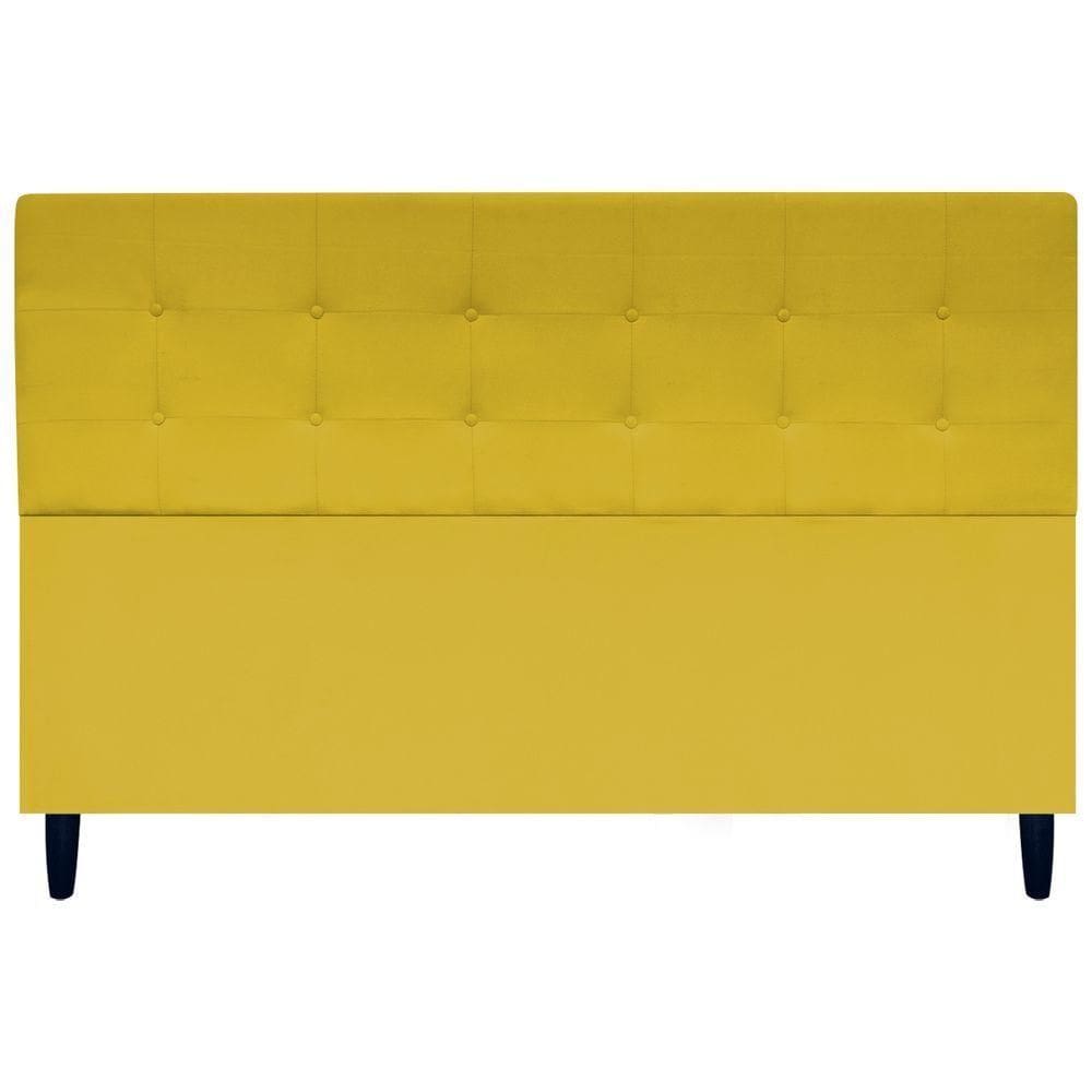 Cabeceira Para Cama King 195 Cm Ivy Suede Amarelo Suede
