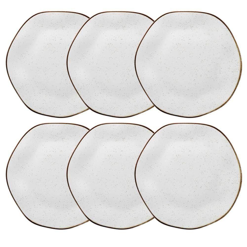 Conjunto 06 Pratos Rasos 27,5cm Ryo Maresia Oxford