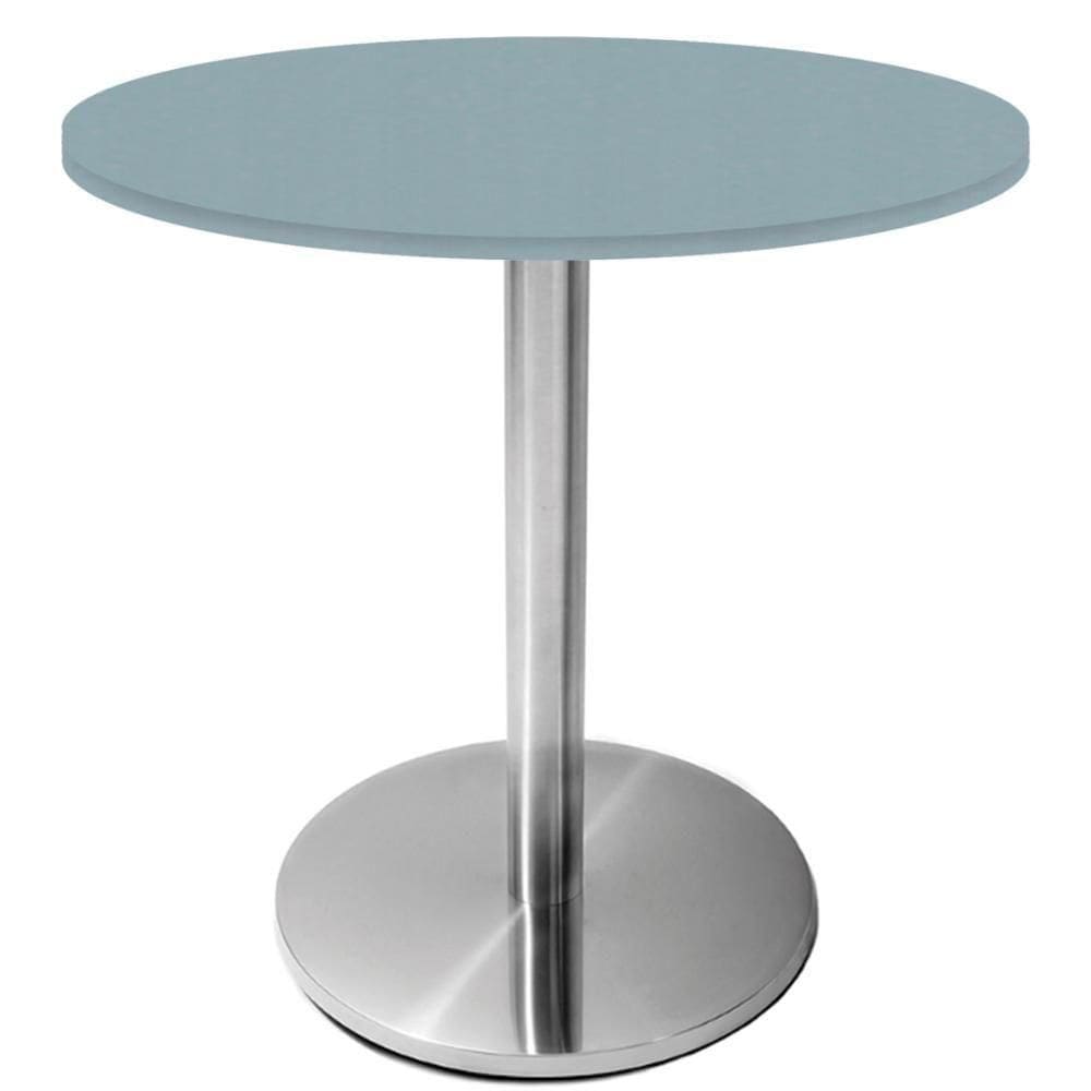 Mesa Beta Inox 75 Cm (altura) Disco Redondo Tampo Mdp Redondo 80 Cm (larg) X 2,50 Cm (alt) Cinza