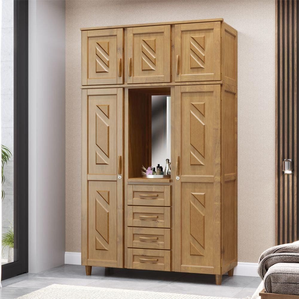 Guarda-roupa Solteiro Santiago 5 Portas 4 Gavetas Imbuia