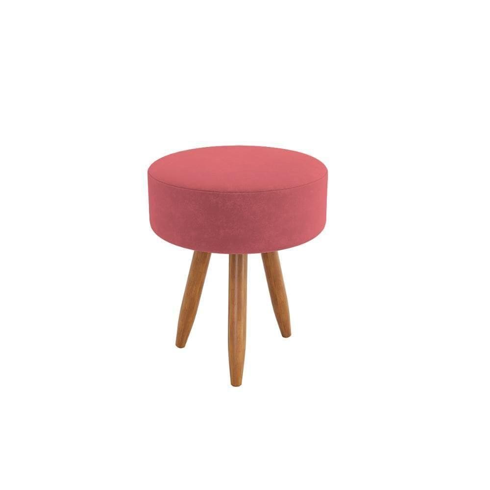 Puff Redondo Moderno Conforto Decoração Sala Escritório Rosa