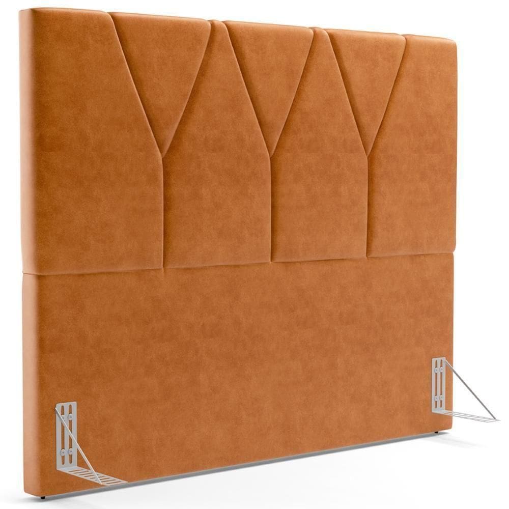Cabeceira Cama Box Casal Queen 160 Cm Aurora W01 Couríssimo Canela - Lyam Decor