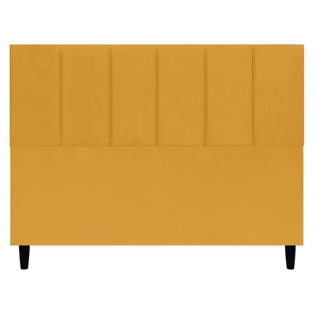 Cabeceira Estofada Para Cama Box Queen 160 Cm Classic Suede Mostarda Suede