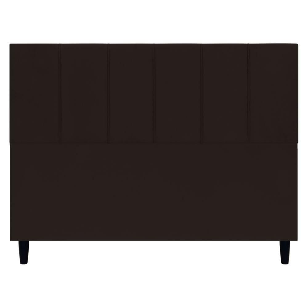 Cabeceira Estofada Para Cama Box Queen 160 Cm Classic Suede Marrom Suede