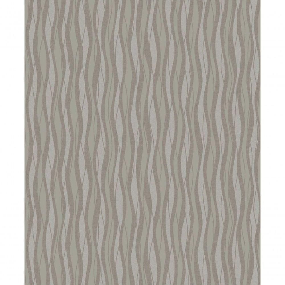 Papel De Parede Fusion Ondulado Marrom Acinzentado Brilho - Rolo 10m X 0,53m