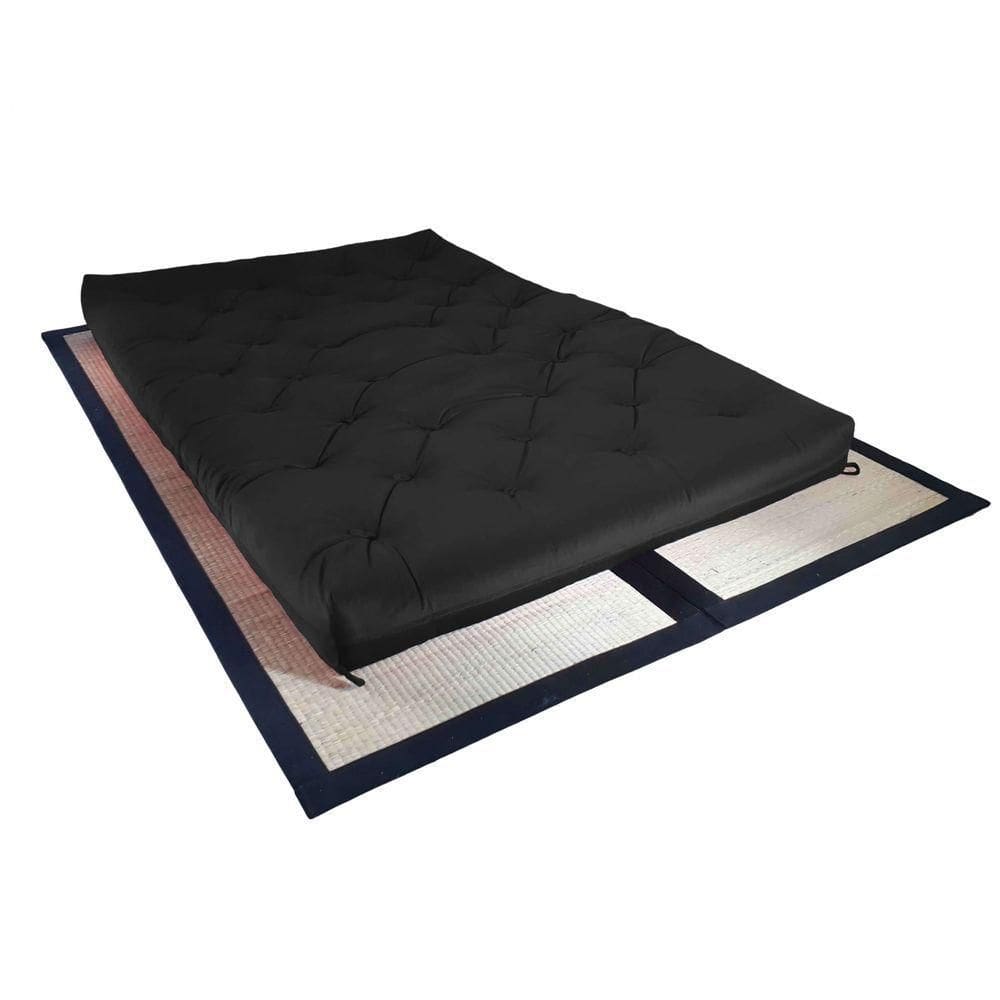 Colchão Futon Casal Dobrável Sofa Cama Preto Acquablock