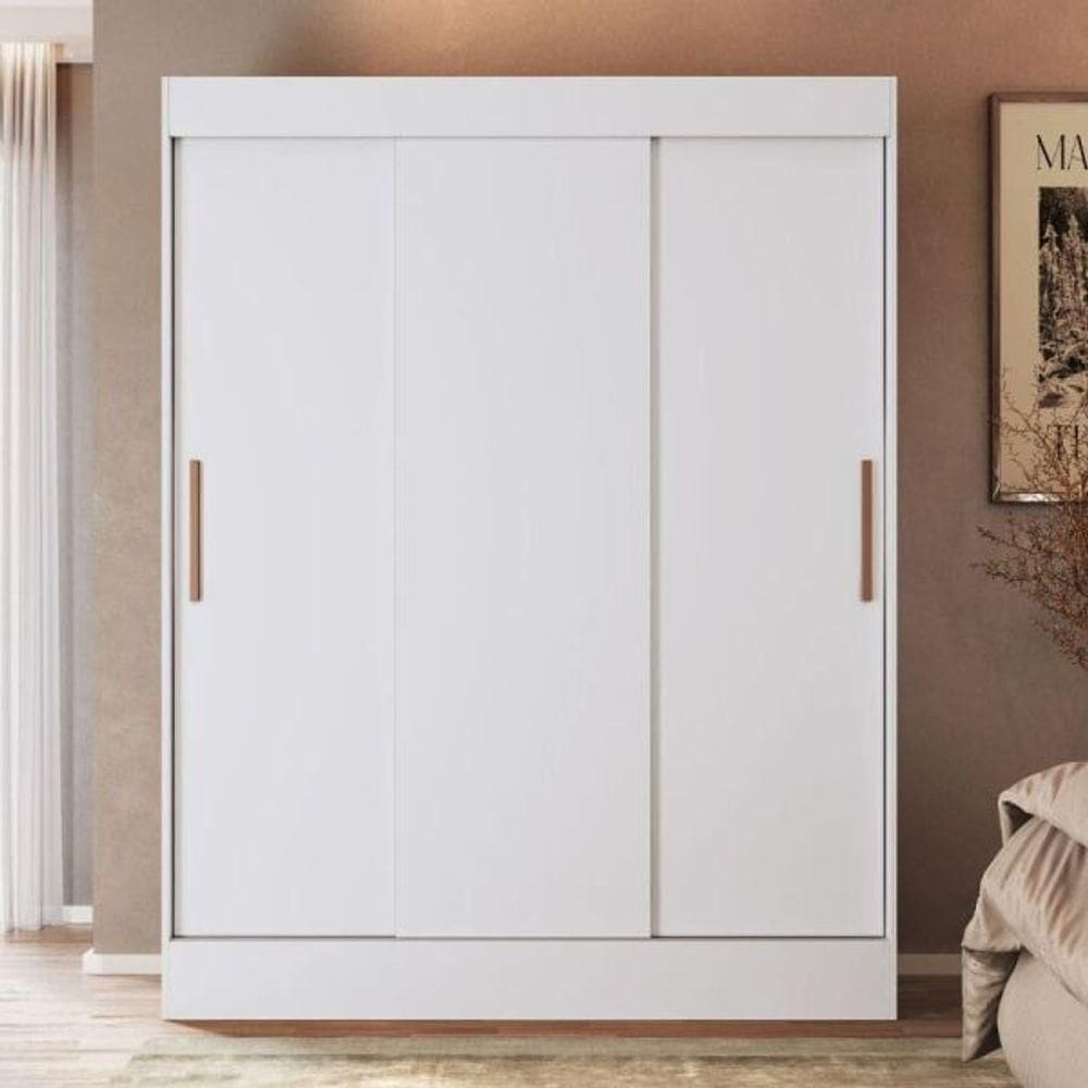 Guarda Roupa Marselha 3 Portas De Correr 2 Gavetas Branco Doripel