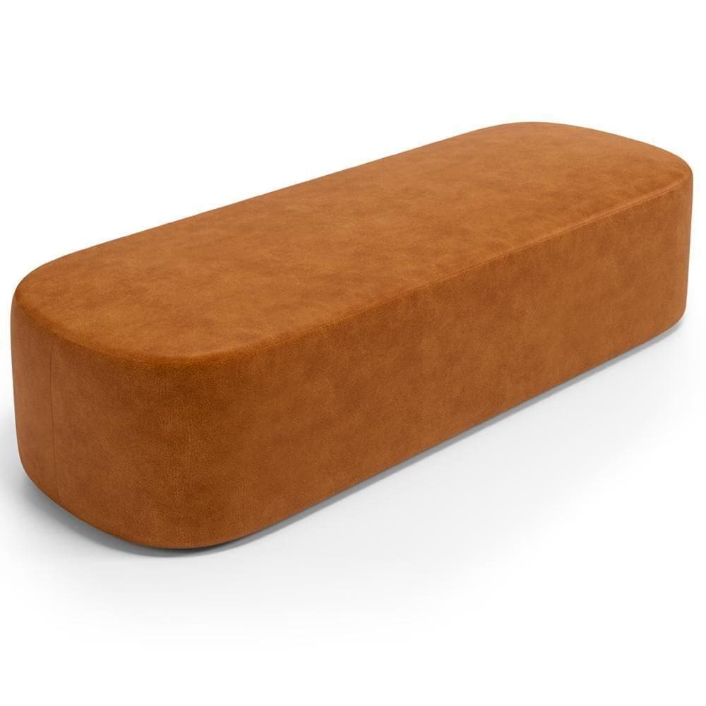 Puff Decorativo Orgânico Para Living Quarto 160cm Doha W01 Couríssimo Canela - Lyam Decor