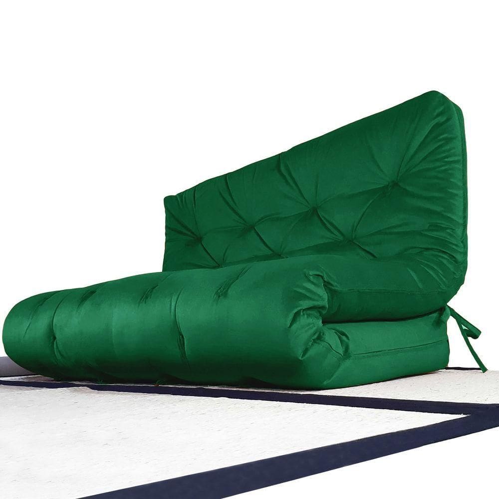 Futon Sofa Cama Casal D33 Tendencia Oriental Verde Bandeira