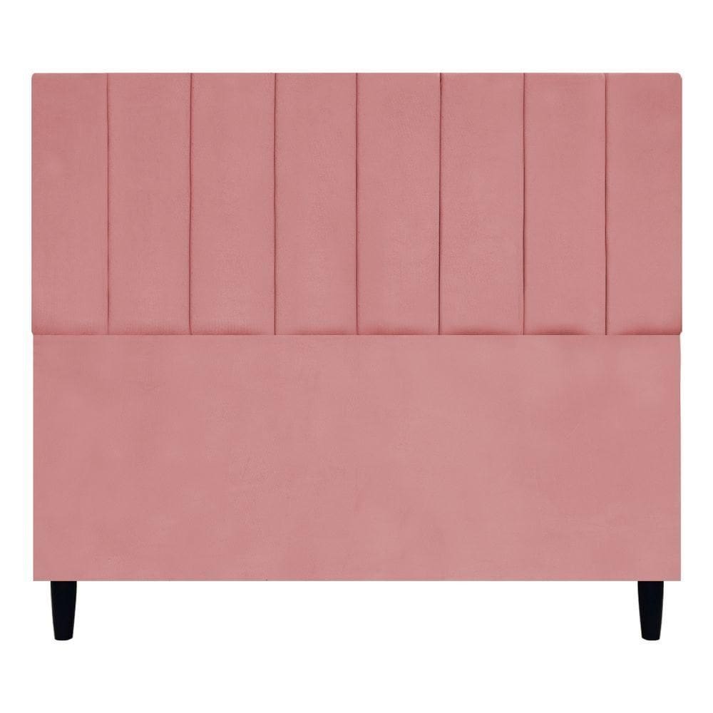 Cabeceira Para Cama De Casal 140 Cm Elen Suede Rosê Suede
