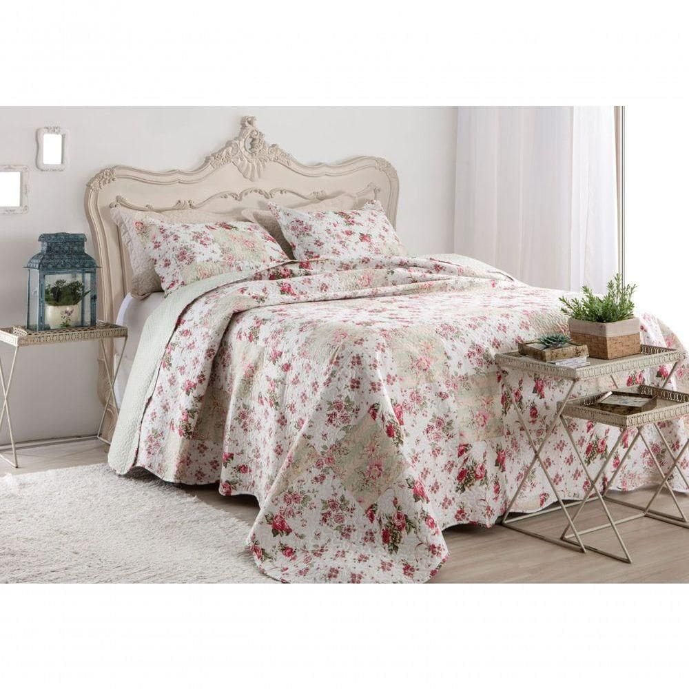 Kit Cobre Leito Colcha Queen Boutex Dupla Face Toquio 100% Poliéster