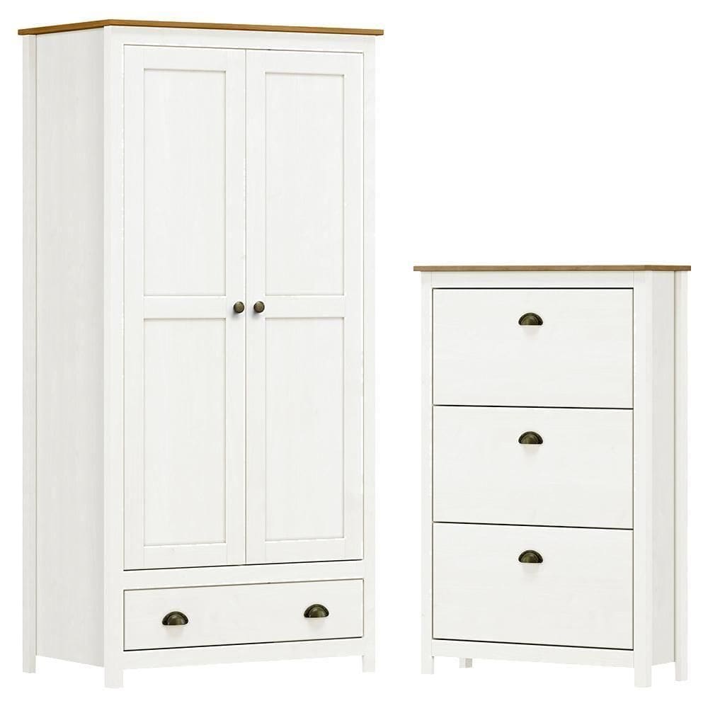 Armario 2 Pt Sapateira 3 Gv Madeira Maciça Branco Freijo Milani Store