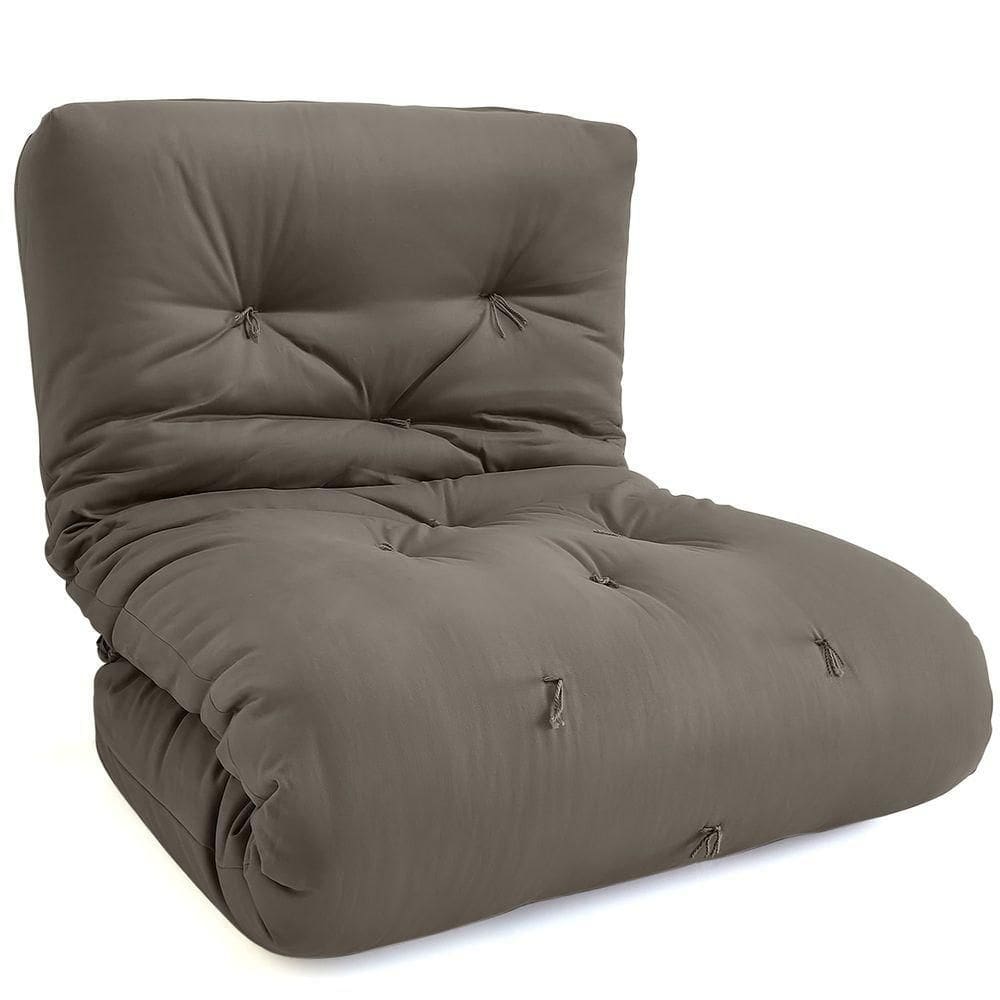 Futon Solteiro Dobrável Oriental Confort Cinza