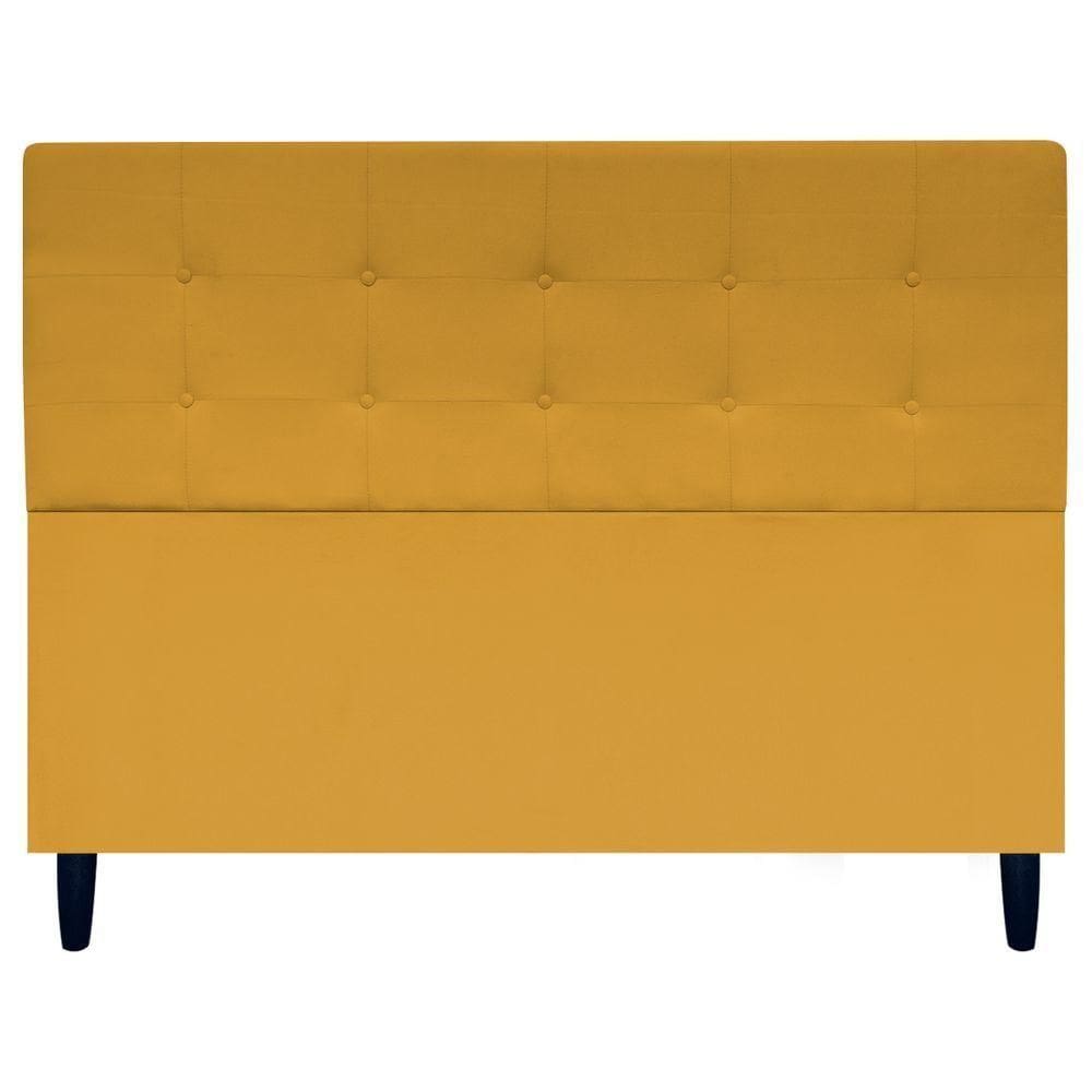 Cabeceira Para Cama Queen 160 Cm Ivy Suede Mostarda Suede