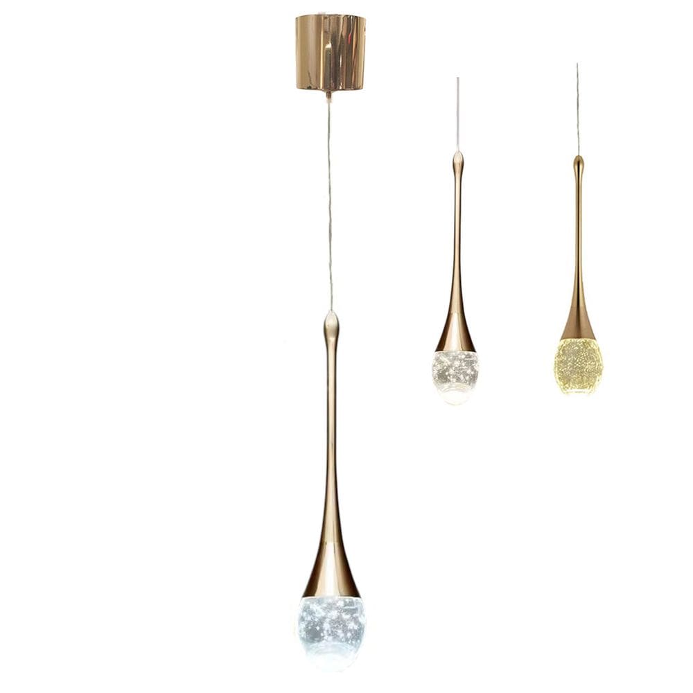 Lustre Pendente Cristal Gota 3 em 1 Iluminaçao Casa Sala de Estar Quarto Cabeceira Moderno Ambiente Luxo Residencial Comercial