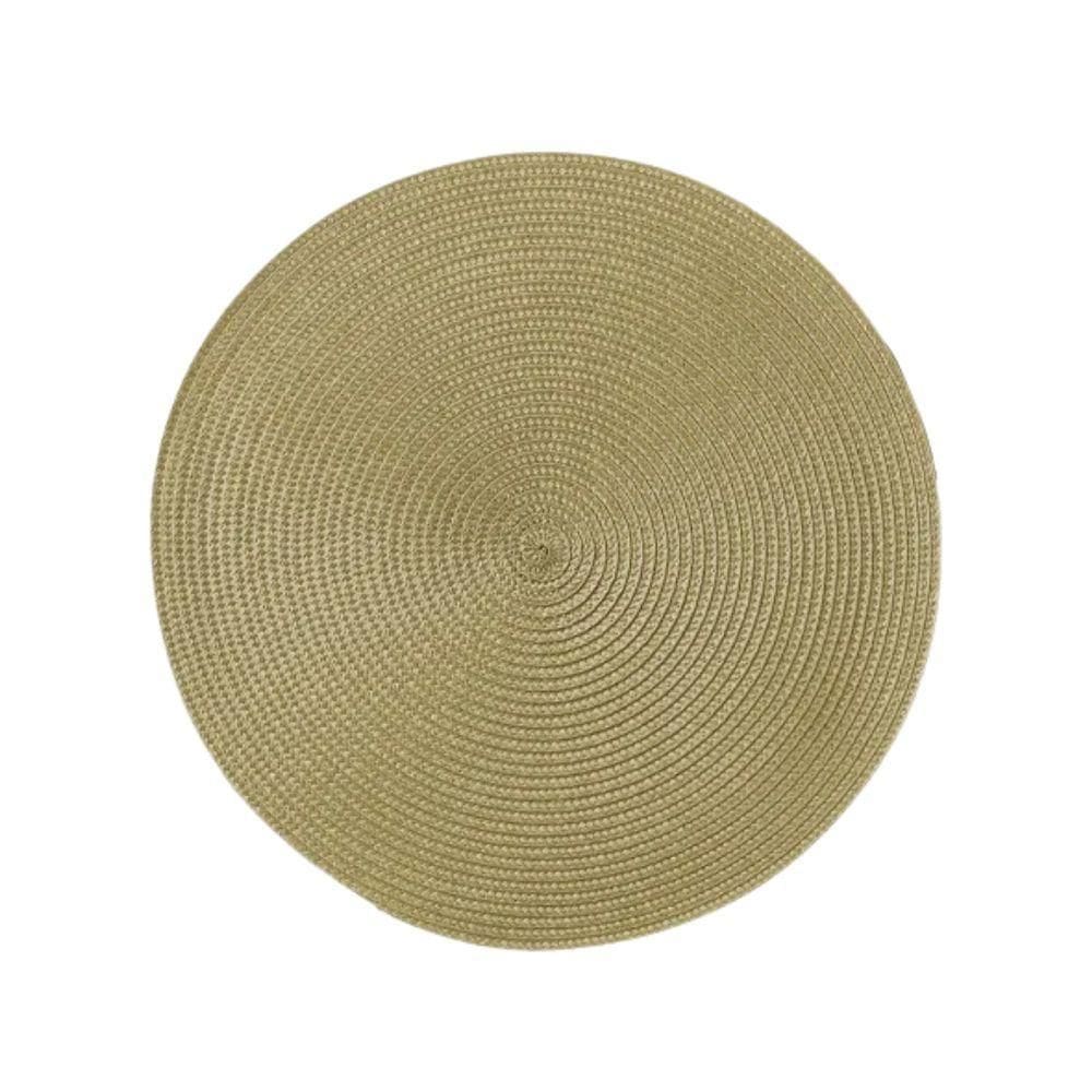Jogo De Lugar Americano Redondo Em Polipropileno Com 4 Peças 38cm Rafimex Dourado