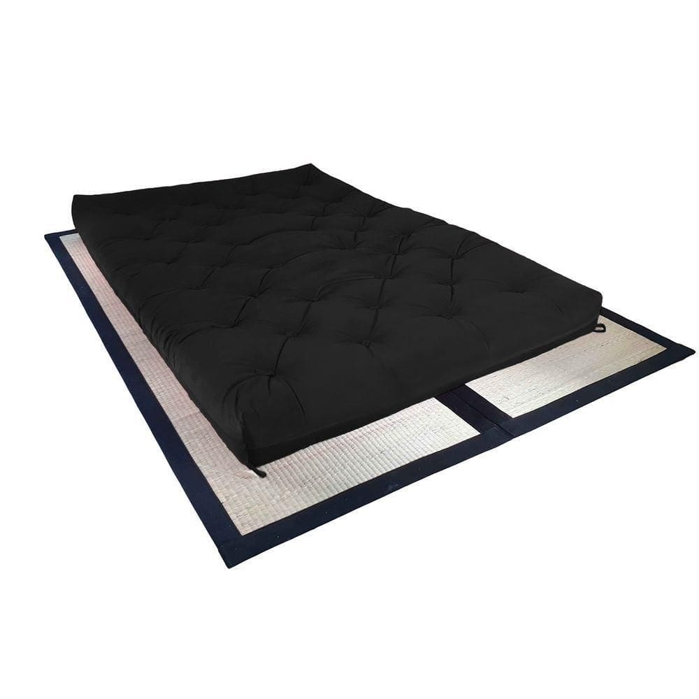 Colchão Futon Casal Dobrável Sofa Cama Sarja