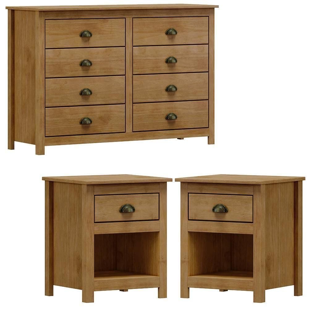 Comoda 8 Gav E 02 Mesas De Cabeceira Madeira Maciça Freijo Milani Store