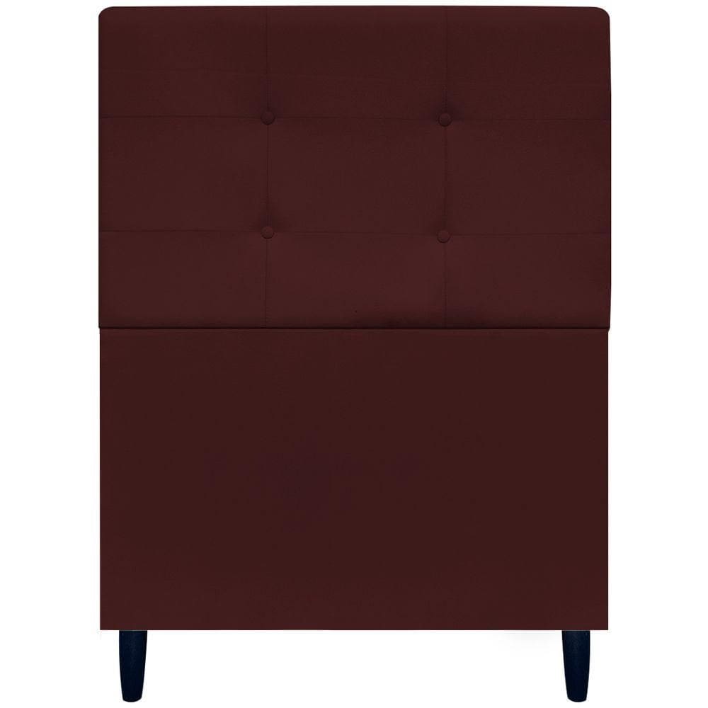 Cabeceira Para Cama De Solteiro 90 Cm Ivy Suede Bordô Suede
