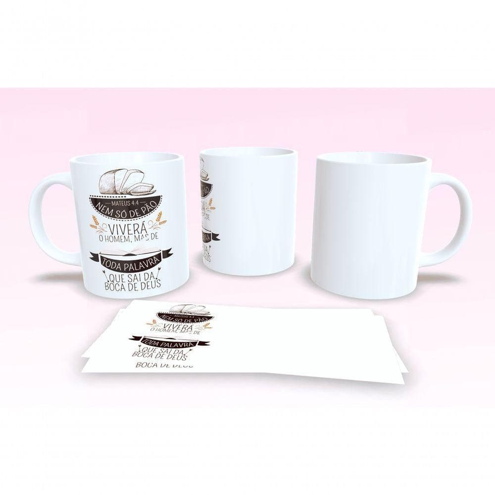 Caneca De Porcelana 325ml Decorada Frases Religiosas Estampa 23