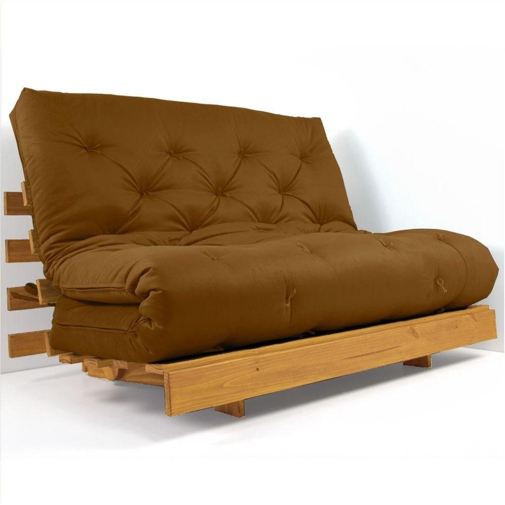 Sofá Cama Casal Futon Tokio D33 Madeira Maciça Cor Mel Ii