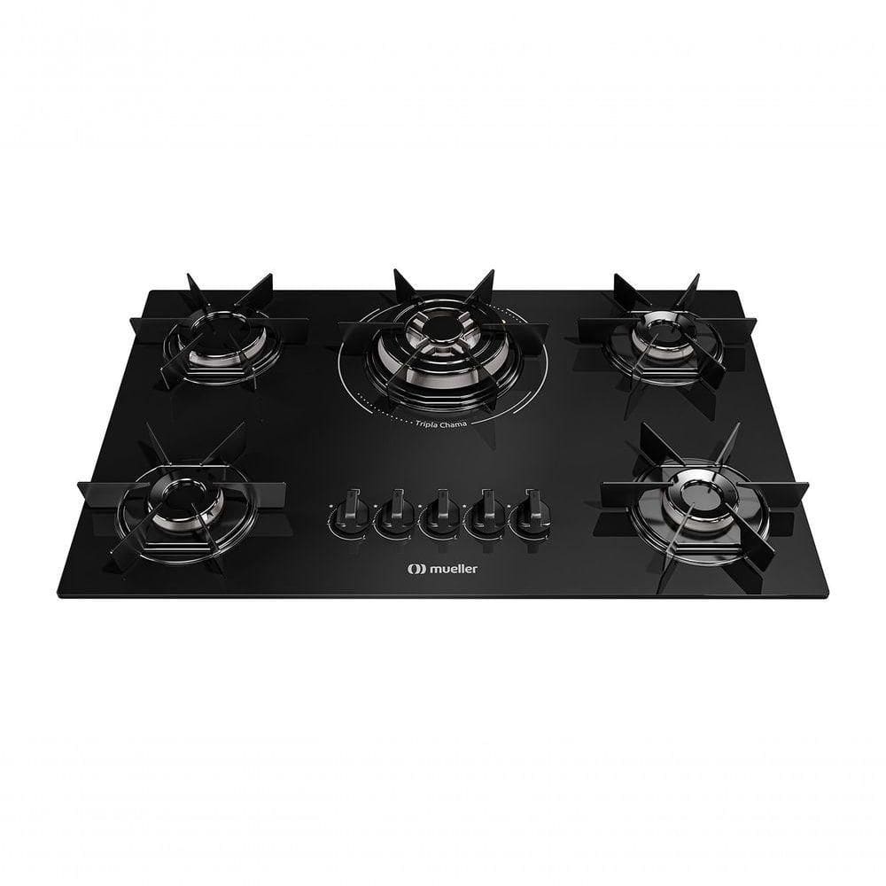 Cooktop Mueller 5 Bocas Com Queimador Tripla Chama MCG5BC Bivolt