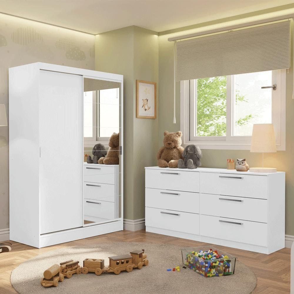 Kit Guarda-roupa Infantil Max 2 Portas + Cômoda Madesa