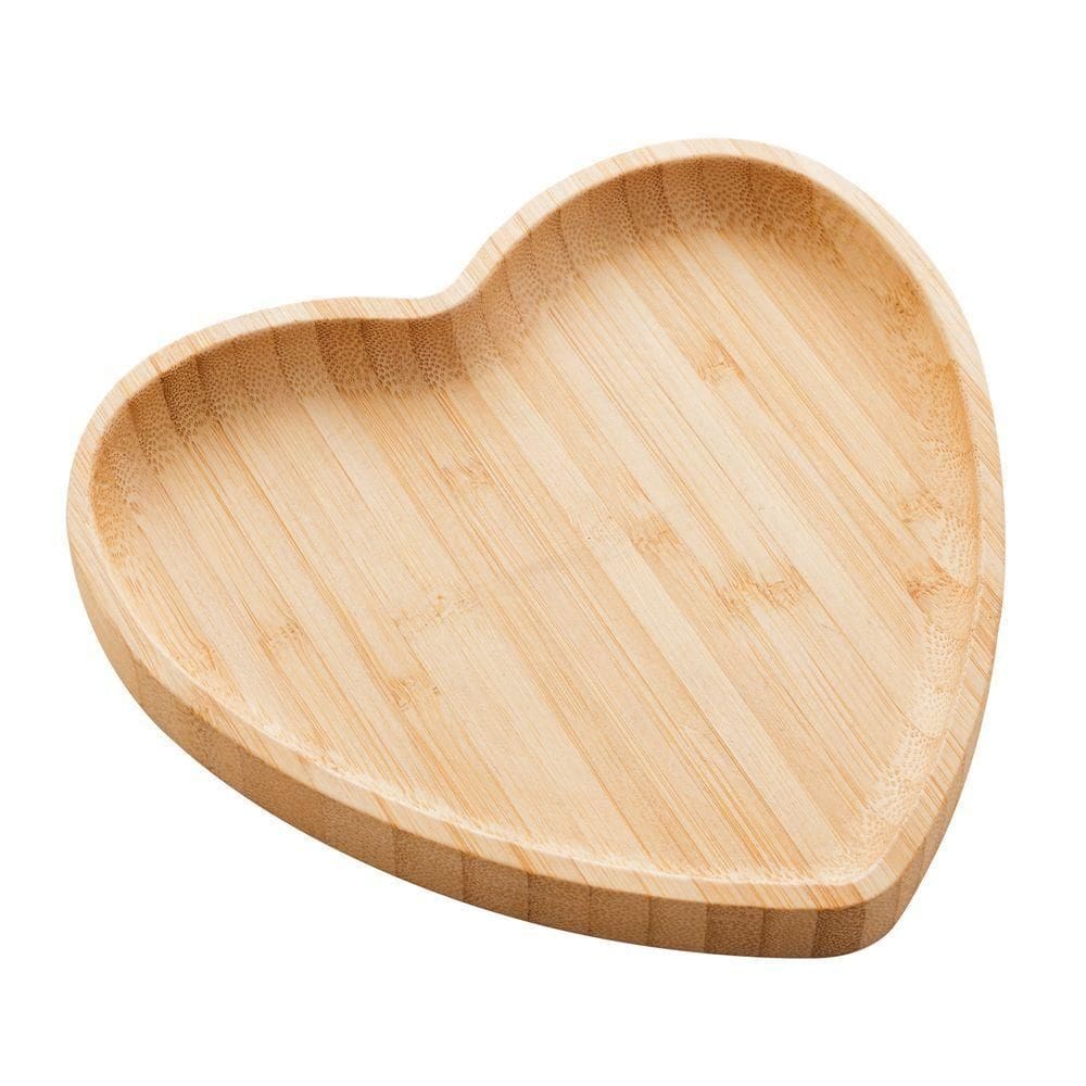 Bandeja De Bambu De Coração 17x16,5x1,5