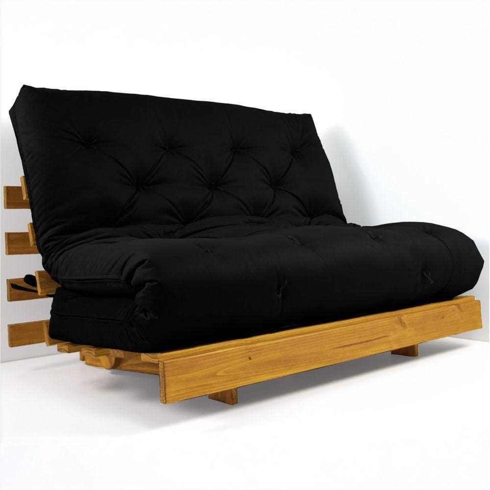 Sofá Cama Casal Futon Tokio D33 Madeira Maciça Cor Mel Ii