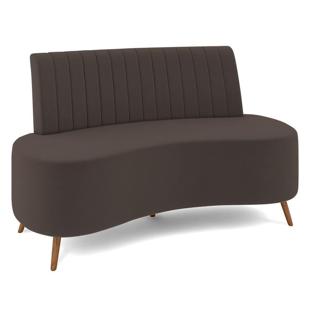 Sofá 2 Lugares Para Sala Living 135cm Pés Palito Tamar K04 Veludo Marrom - Mpozenato